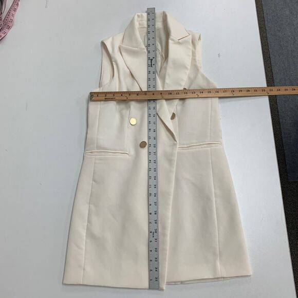 Joie Vest Womens XS Extra Small Faux Button Open Front Sleeveless Notched Tunic - Picture 7 of 13